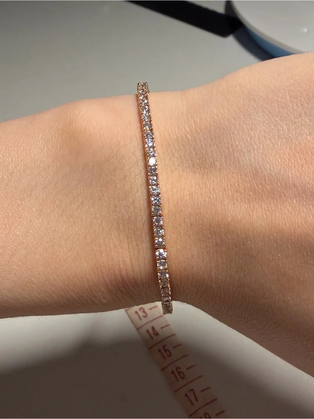 Elegant Rose Gold Tennis Bracelet with Sparkling Stones